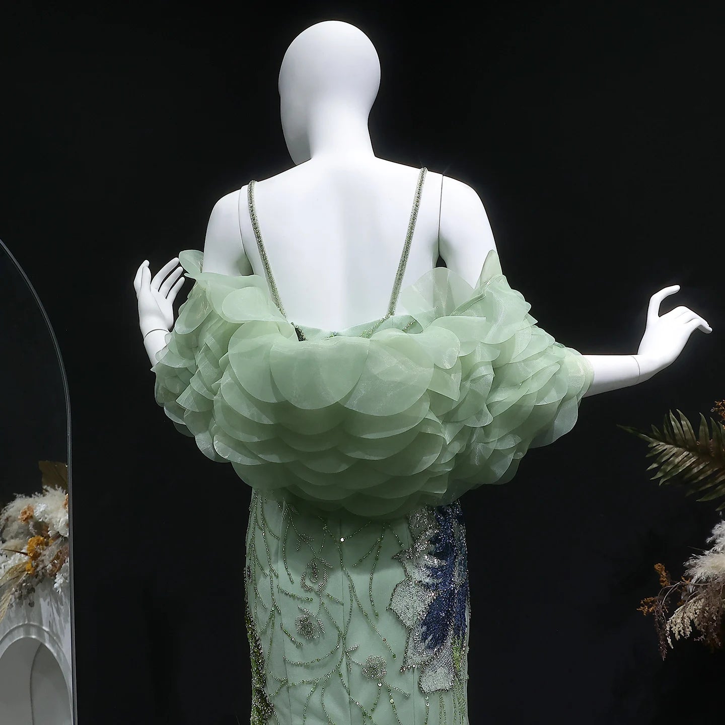 Sharon Said Luxury Pink Floral Beaded Evening Dress with Burgundy Shawl Cape Elegant Party Dress for Women SS515 Customized