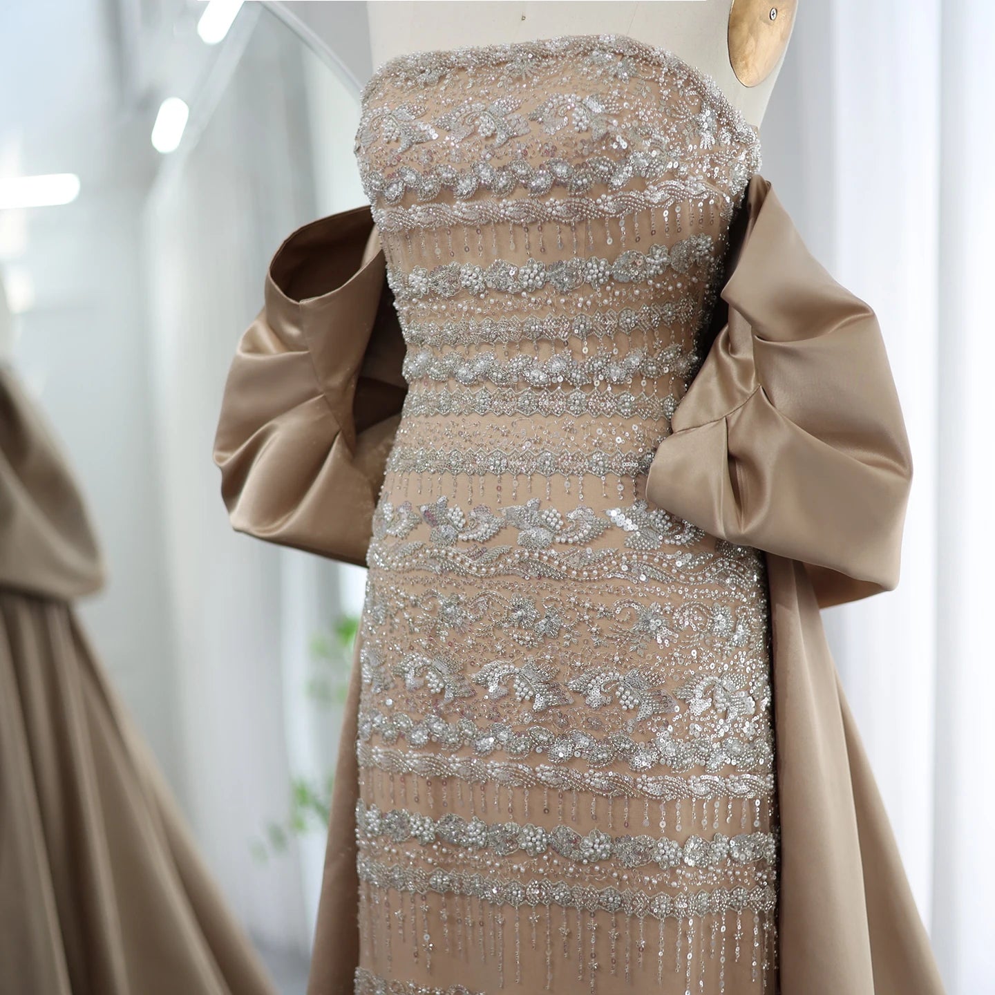 Sharon Said Luxury Dubai Sage Green Evening Dresses with Cape Blue Sky Lilac Elegant Women Wedding Party Gowns SS238 Customized