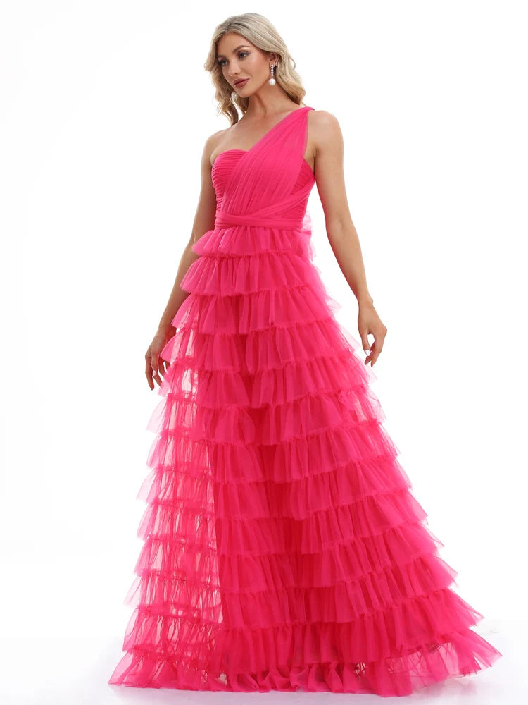 Luxury Sleeveless V-Neck tulle Formal Evening Dresses 2025 Elegant Wedding Party Tulle Women Bridesmaid Cocktail Gowns Prom